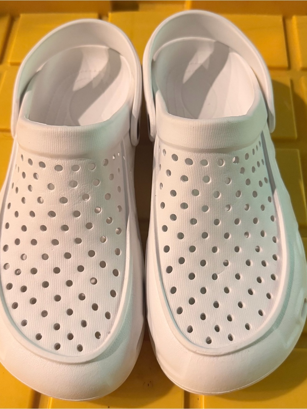 Women’s White Perforated Slip-On Sandals
